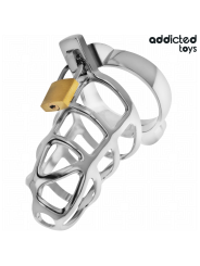 ADDICTED TOYS LOCKED SILVER LOCK JAULA PARA PENE DE METAL TALLA M