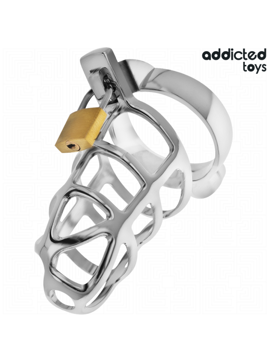 ADDICTED TOYS LOCKED SILVER LOCK JAULA PARA PENE DE METAL TALLA M