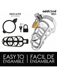 ADDICTED TOYS LOCKED SILVER LOCK JAULA PARA PENE DE METAL TALLA M