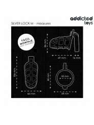 ADDICTED TOYS LOCKED SILVER LOCK JAULA PARA PENE DE METAL TALLA M