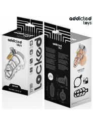 ADDICTED TOYS LOCKED SILVER LOCK JAULA PARA PENE DE METAL TALLA M