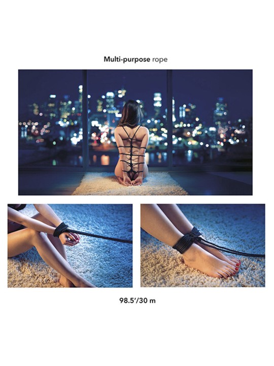 CALEXOTICS SCANDAL CUERDA BDSM NEGRA 30 M