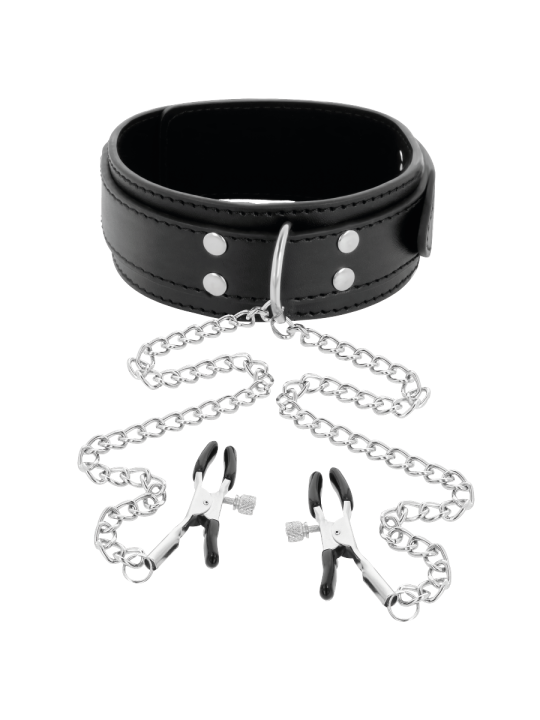 DARKNESS COLLAR CON PINZAS PARA PEZONES NEGRO