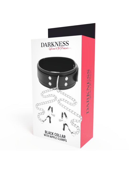 DARKNESS COLLAR CON PINZAS PARA PEZONES NEGRO