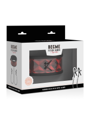 BEGME RED EDITION COLLAR CON CADENAS Y PINZAS PEZONES CON FORRO DE NEOPRENO