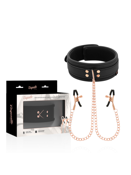 COQUETTE CHIC DESIRE FANTASY COLLAR CON PINZAS PEZONES CON FORRO DE NEOPRENO