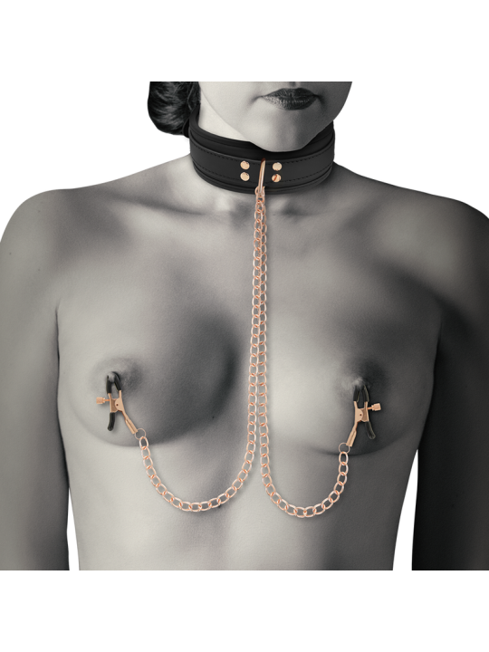 COQUETTE CHIC DESIRE FANTASY COLLAR CON PINZAS PEZONES CON FORRO DE NEOPRENO