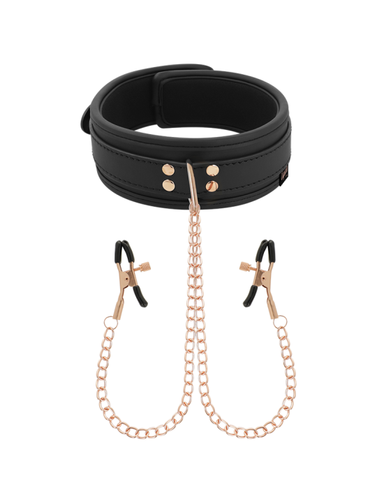 COQUETTE CHIC DESIRE FANTASY COLLAR CON PINZAS PEZONES CON FORRO DE NEOPRENO