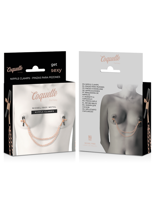 COQUETTE CHIC DESIRE FANTASY PINZAS METALICAS PEZONES CON CADENA