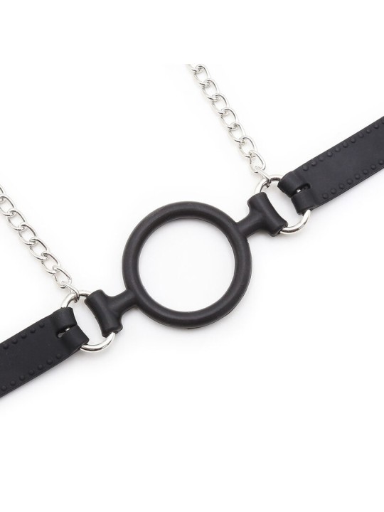 OHMAMA FETISH MORDAZA DE ANILLA CON CADENAS Y PINZAS PEZONES
