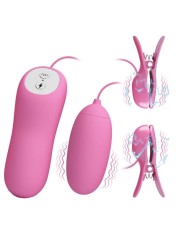 PRETTY LOVE PINZAS CON VIBRACION Y ELETROSHOCK ROSA