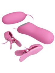 PRETTY LOVE PINZAS CON VIBRACION Y ELETROSHOCK ROSA
