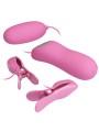 PRETTY LOVE PINZAS CON VIBRACION Y ELETROSHOCK ROSA