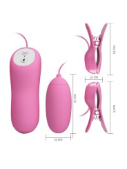 PRETTY LOVE PINZAS CON VIBRACION Y ELETROSHOCK ROSA