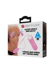 PRETTY LOVE PINZAS CON VIBRACION Y ELETROSHOCK ROSA
