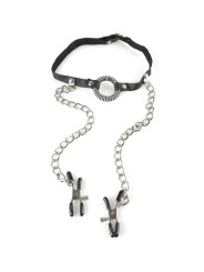 FETISH FANTASY SERIES MORDAZA CON PINZAS PARA PEZONES