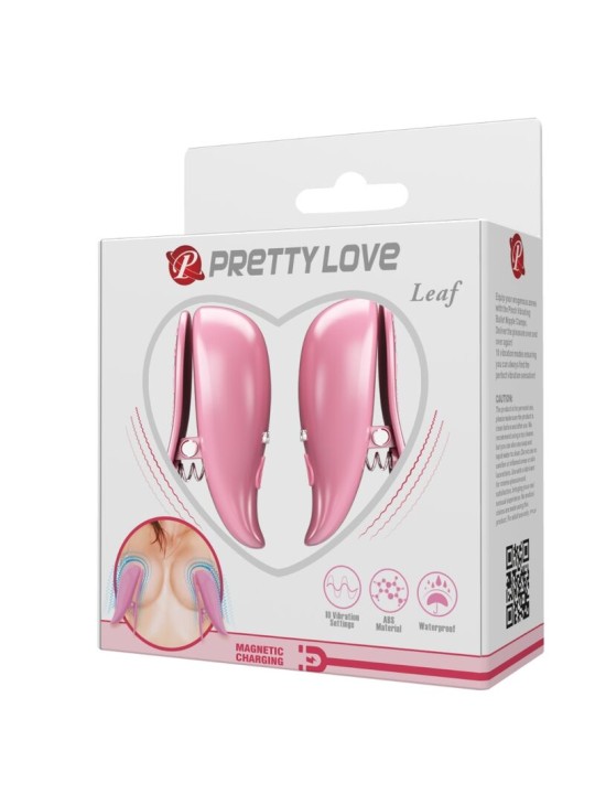 PRETTY LOVE LEAF PINZAS VIBRATORIAS PARA PEZONES ROSA