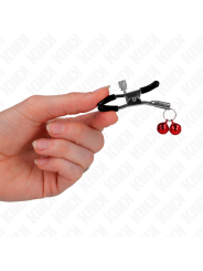 KINK PINZAS PARA PEZONES CON DOBLE CAMPANILLA ROJO 6 CM