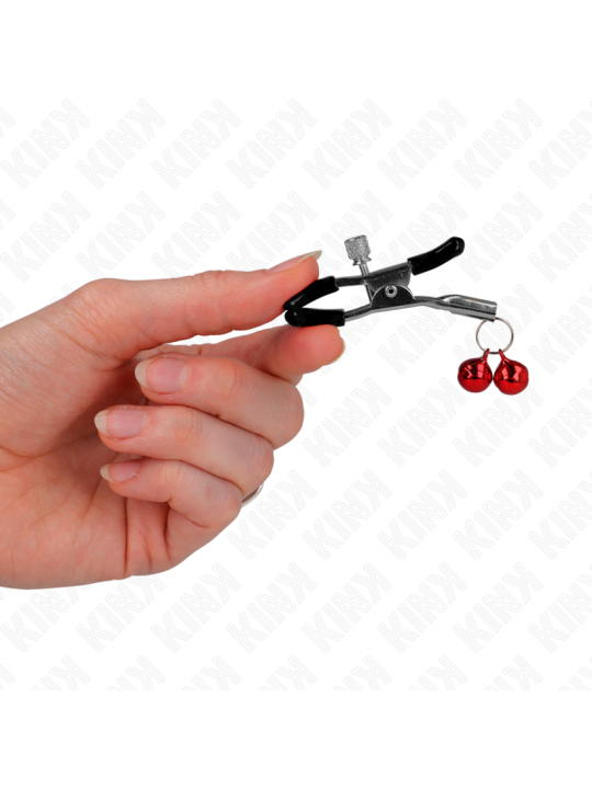 KINK PINZAS PARA PEZONES CON DOBLE CAMPANILLA ROJO 6 CM