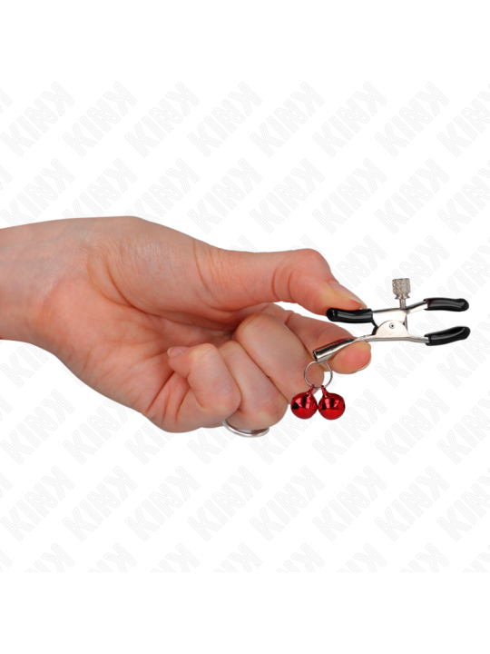 KINK PINZAS PARA PEZONES CON DOBLE CAMPANILLA ROJO 6 CM
