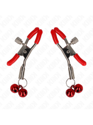 KINK PINZAS PARA PEZONES ROJAS CON DOBLE CAMPANILLA ROJO 6 CM