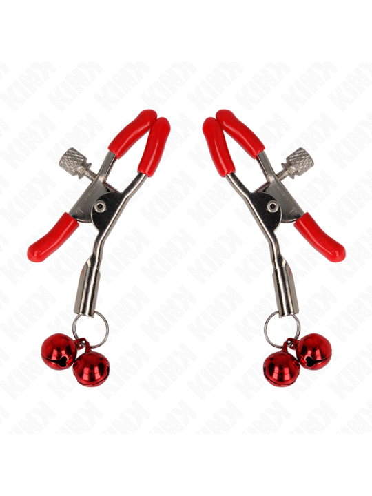 KINK PINZAS PARA PEZONES ROJAS CON DOBLE CAMPANILLA ROJO 6 CM