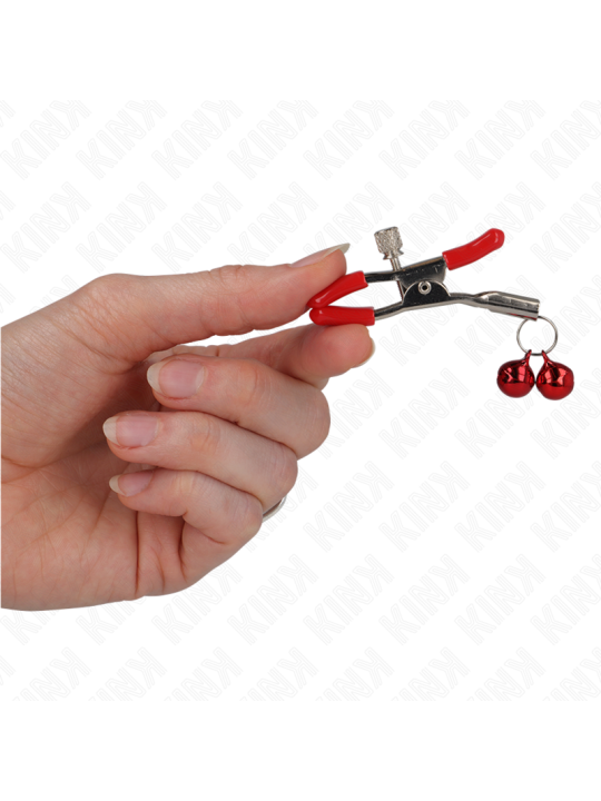 KINK PINZAS PARA PEZONES ROJAS CON DOBLE CAMPANILLA ROJO 6 CM
