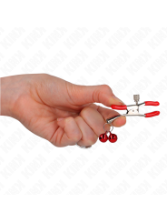 KINK PINZAS PARA PEZONES ROJAS CON DOBLE CAMPANILLA ROJO 6 CM