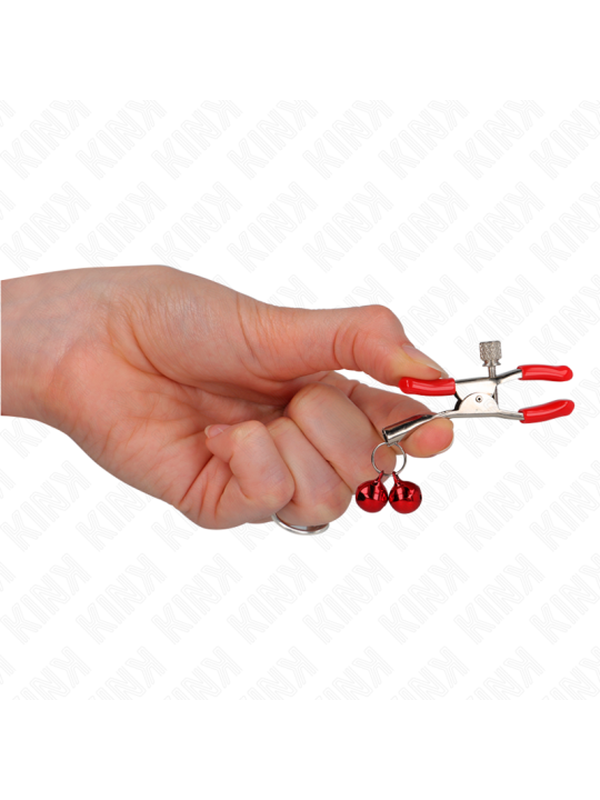 KINK PINZAS PARA PEZONES ROJAS CON DOBLE CAMPANILLA ROJO 6 CM