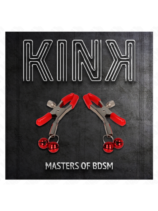 KINK PINZAS PARA PEZONES ROJAS CON DOBLE CAMPANILLA ROJO 6 CM
