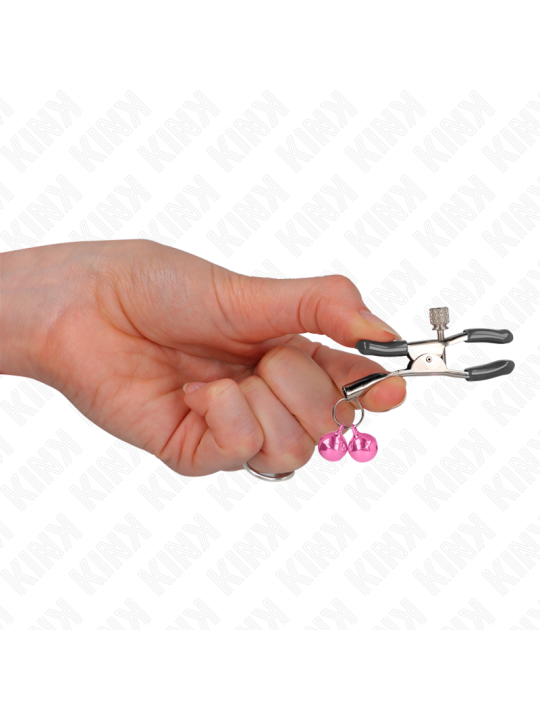 KINK PINZAS PARA PEZONES CON DOBLE CAMPANILLA ROSA 6 CM