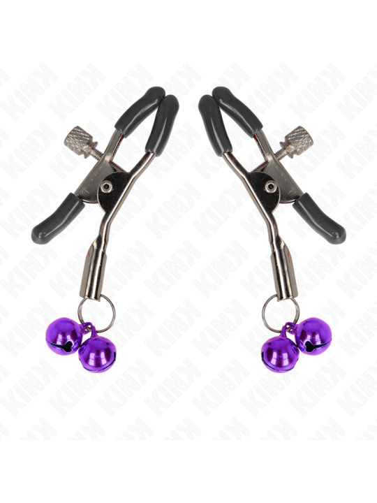KINK PINZAS PARA PEZONES CON DOBLE CAMPANILLA VIOLETA 6 CM