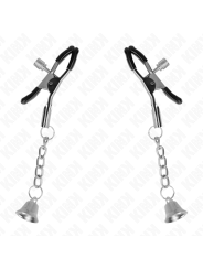 KINK PINZAS PARA PEZONES CON COLGANTE DE CAMPANA PLATEADO 6 CM