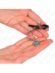 KINK PINZAS PARA PEZONES CON COLGANTE DE CAMPANA PLATEADO 6 CM