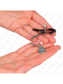 KINK PINZAS PARA PEZONES CON COLGANTE DE CAMPANA PLATEADO 6 CM