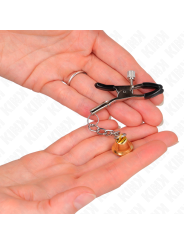 KINK PINZAS PARA PEZONES CON COLGANTE DE CAMPANA DORADO 6 CM