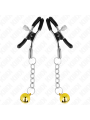 KINK PINZAS PARA PEZONES CON COLGANTE DE CASCABEL DORADO 6 CM