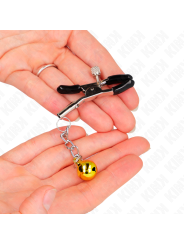 KINK PINZAS PARA PEZONES CON COLGANTE DE CASCABEL DORADO 6 CM
