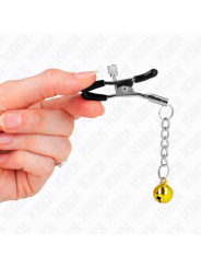 KINK PINZAS PARA PEZONES CON COLGANTE DE CASCABEL DORADO 6 CM