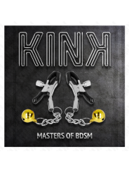 KINK PINZAS PARA PEZONES CON COLGANTE DE CASCABEL DORADO 6 CM