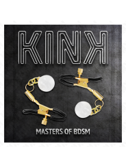 KINK PINZAS PARA PEZONES DORADAS CON COLGANTE DE VIDRIO 6 CM