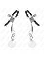 KINK PINZAS PARA PEZONES PLATEADAS CON COLGANTE DE VIDRIO 6 CM