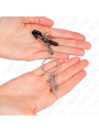 KINK PINZAS PARA PEZONES CON ARO Y PEQUENAS CADENAS PLATEADO 6 CM