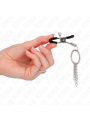 KINK PINZAS PARA PEZONES CON ARO Y PEQUENAS CADENAS PLATEADO 6 CM