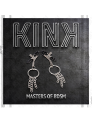 KINK PINZAS PARA PEZONES CON ARO Y PEQUENAS CADENAS PLATEADO 6 CM