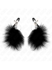 KINK PINZAS PARA PEZONES CON PLUMA NEGRO 7 CM