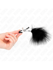 KINK PINZAS PARA PEZONES CON PLUMA NEGRO 7 CM