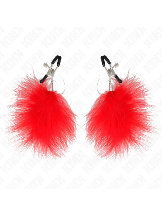 KINK PINZAS PARA PEZONES CON PLUMA ROJO 7 CM