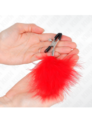KINK PINZAS PARA PEZONES CON PLUMA ROJO 7 CM