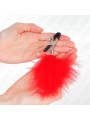 KINK PINZAS PARA PEZONES CON PLUMA ROJO 7 CM